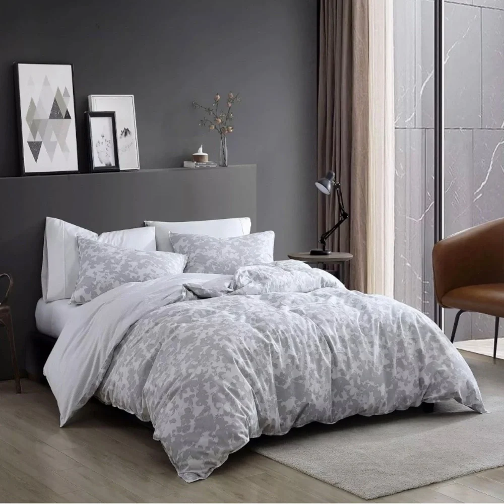 Kenneth Cole Reversible King Comforter Set - 100% Organic Cotton, Merrion Floral